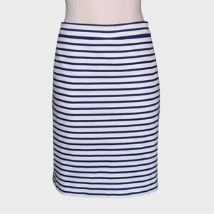 J Crew No 2 Petite Linen Cotton Deck Stripe Pencil Skirt